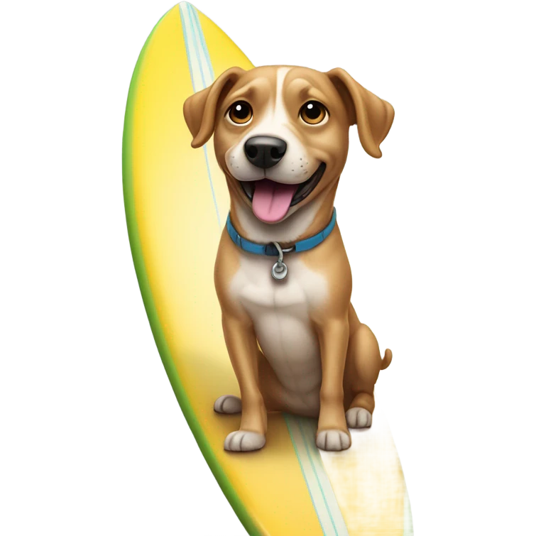 Dog on a surfboard emoji
