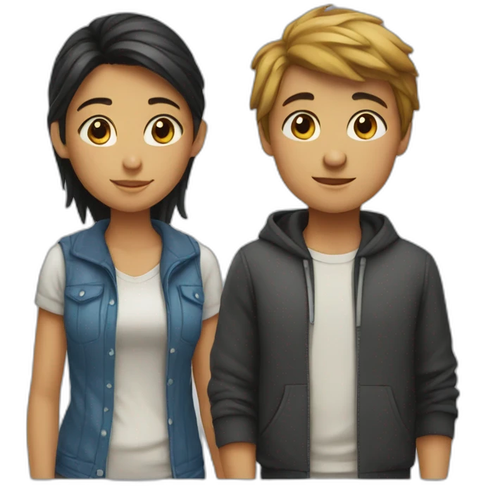 A girl and a boy  emoji