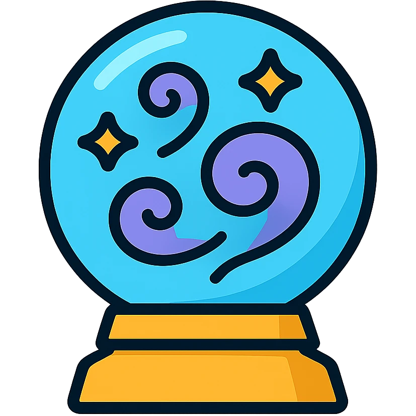 A magical blue scrying orb with mystical energy inside emoji
