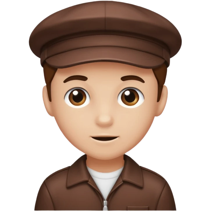 chocolate brown y2k newspaper boy cap only emoji