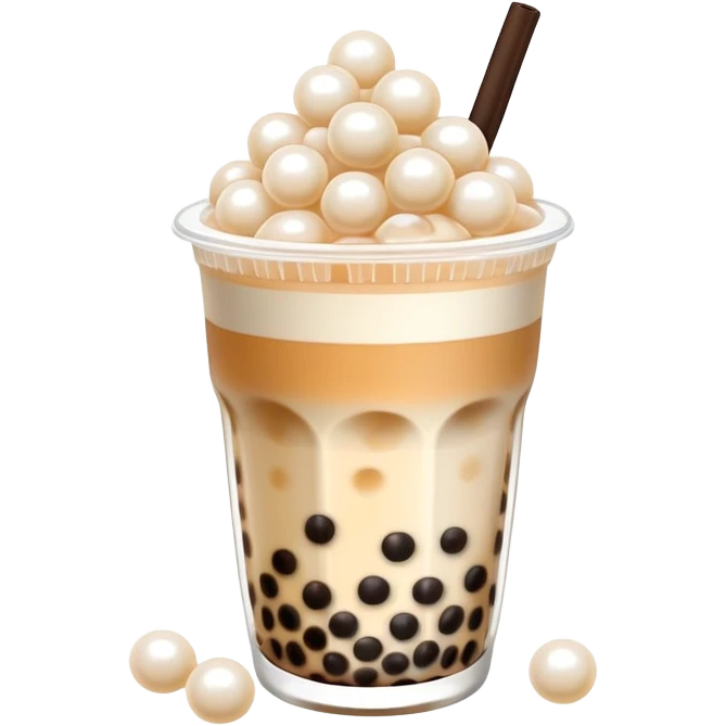 cute boba tea cup with tapioca pearls emoji