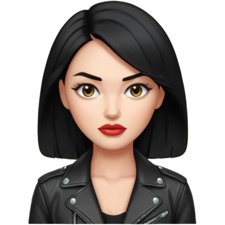 “Emoji girl, femme fatale, black hair. megan fox vibes emoji