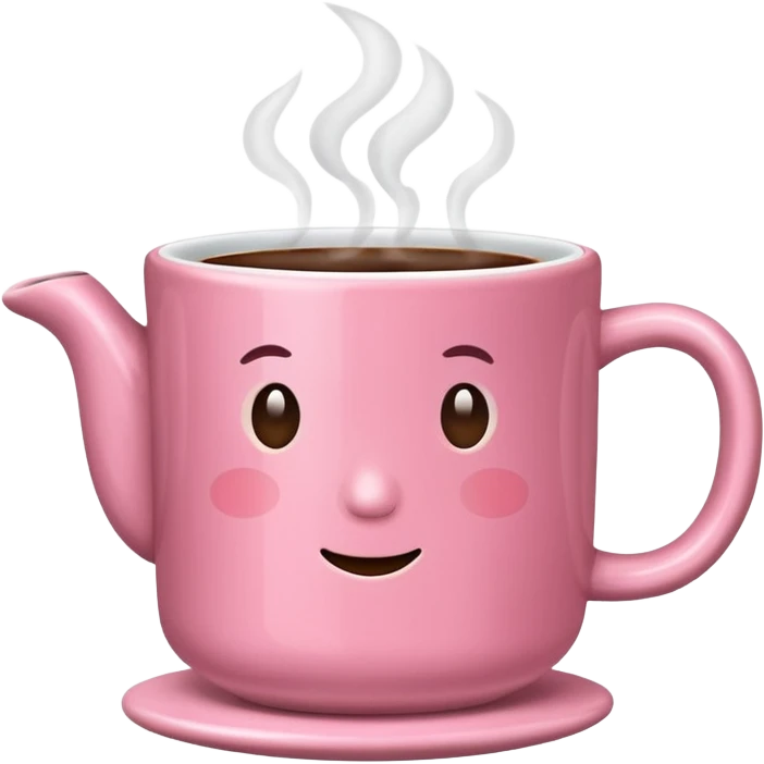 pink mug of steaming coffee emoji