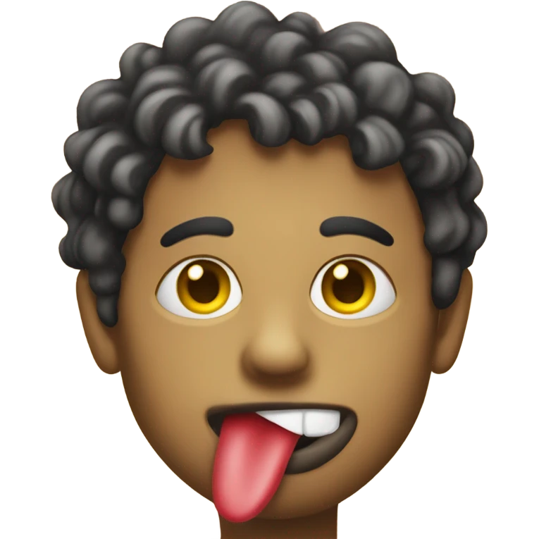 Emoji with a saggy yellow tongue emoji