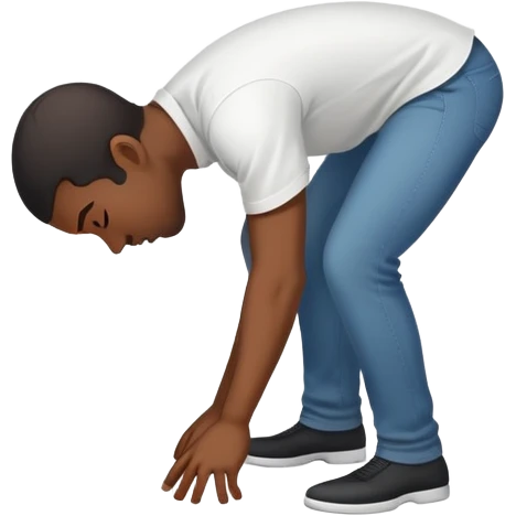 A black person bending over emoji