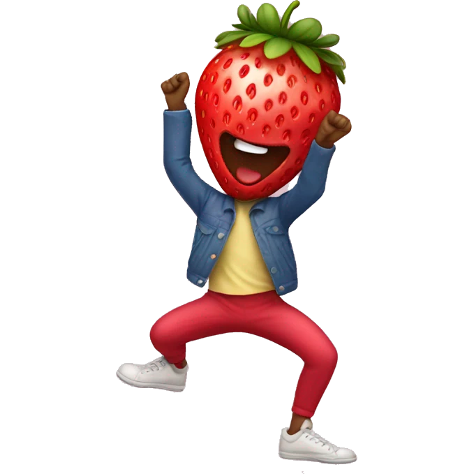 dancing strawberry emoji