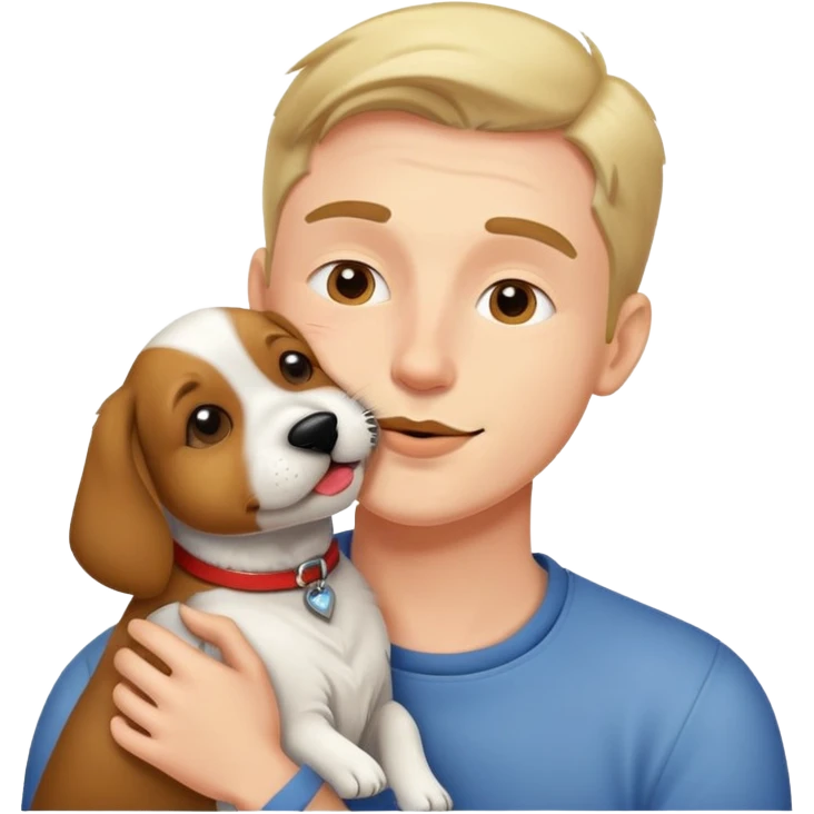 Guy kiss a dog emoji