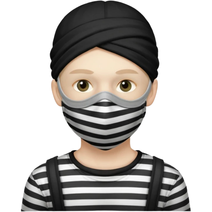 thief, with stripped shirt, facemask, thief mask. emoji