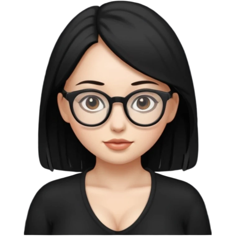 girl naked big boobs with eye glasses full black emoji