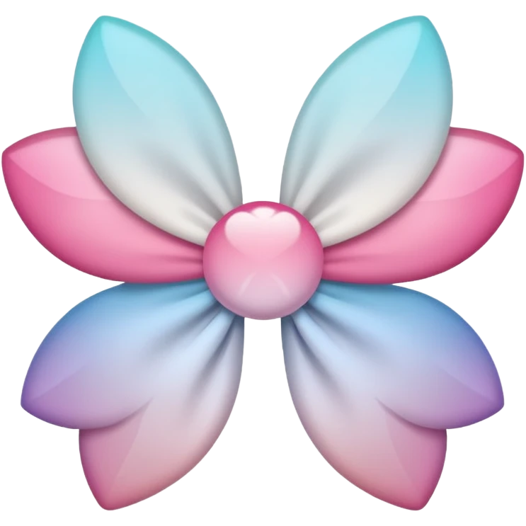 white sakura with a bow and gradient petals emoji
