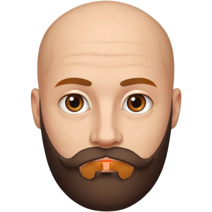 Bald with stylish beard with normal eyes emoji