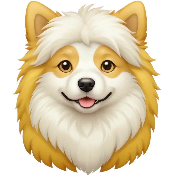 Yellow and white dog emoji