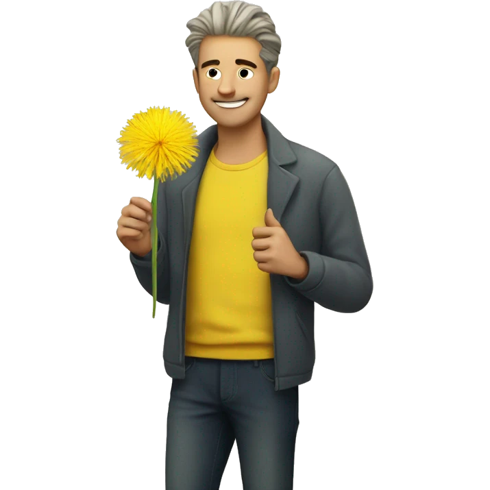 yellow dandelion with a man emoji