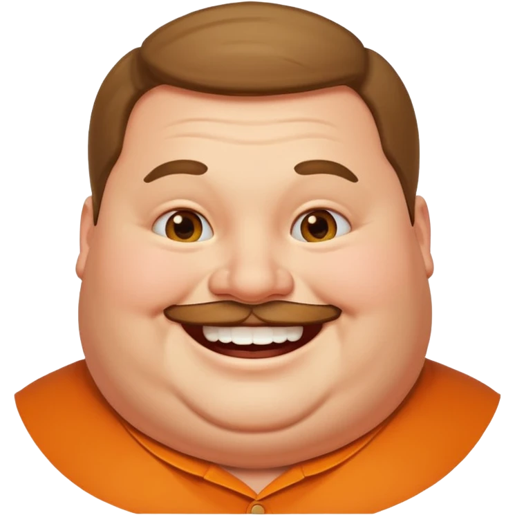 fat happy man smiling cheerful emoji