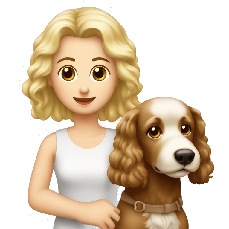  Paar blond und rothaarig mit braun weißen Malteser Pudel emoji