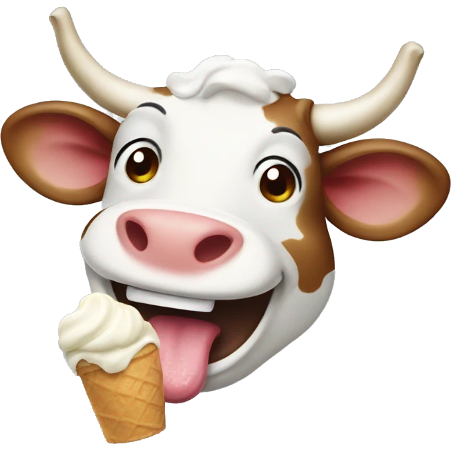 laughing cow eating ice cream emoji