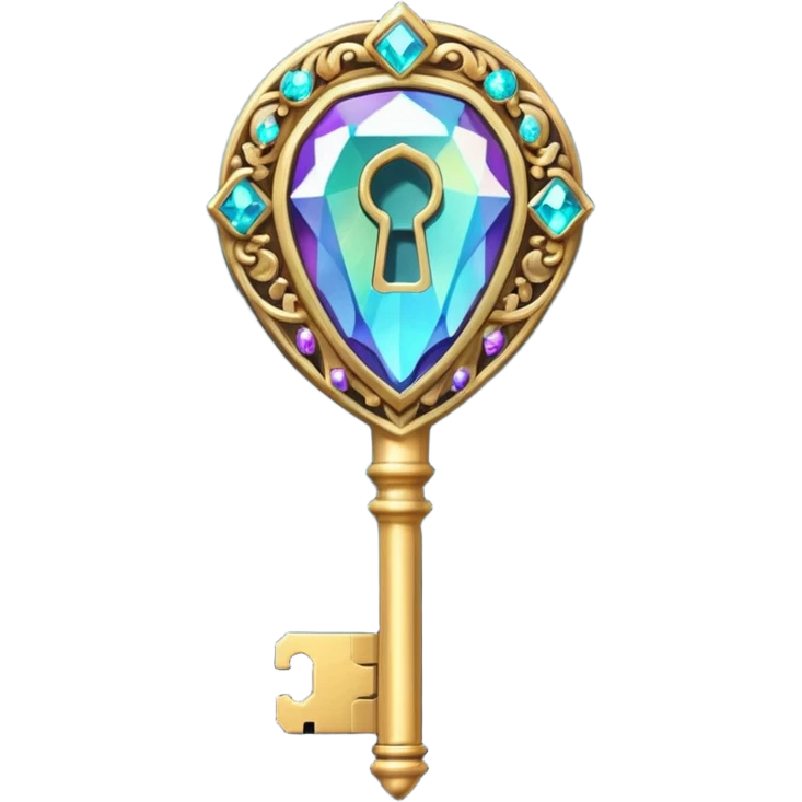 gemstone key unlocking a keyhole emoji