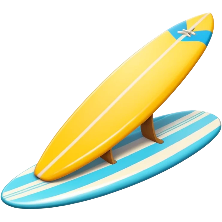 surfboard icon, tropical surfboard, glossy texture, bright colors, cute mobile game icon style, 3D cartoon, soft shadows, clean background, no text, no watermark emoji