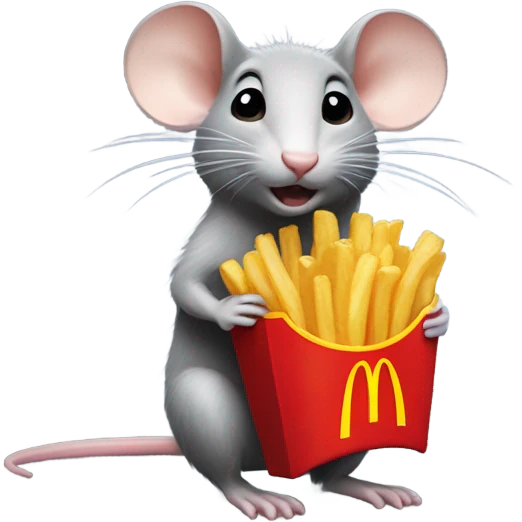 rat holding mcdonald fries emoji