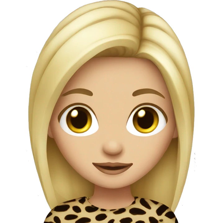 Blonde girl wearing animal print emoji