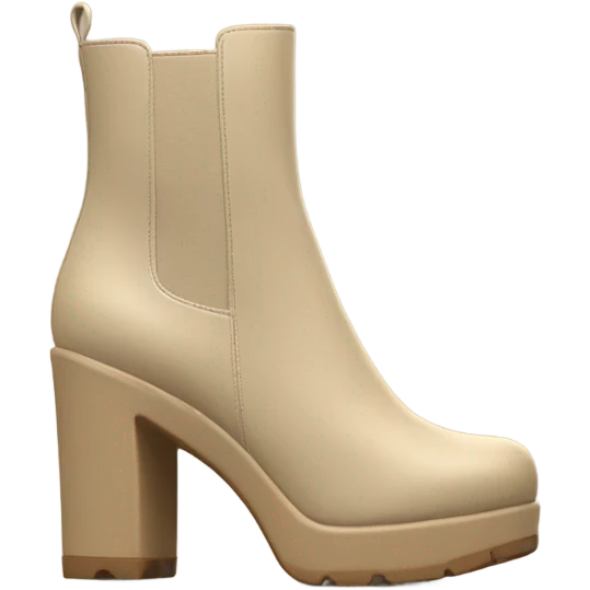 Beige platform heeled boots emoji
