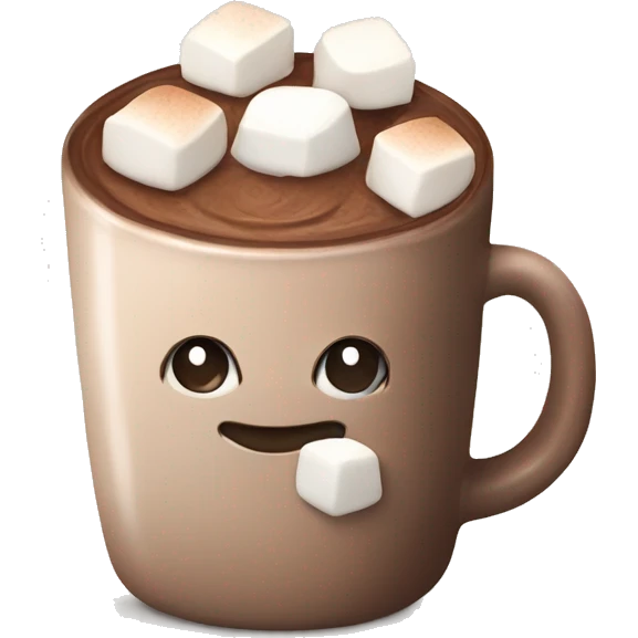 Hot chocolate mug with marshmallows emoji