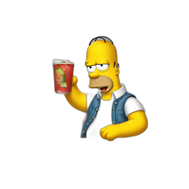 Homer simpson qui boit un soda emoji