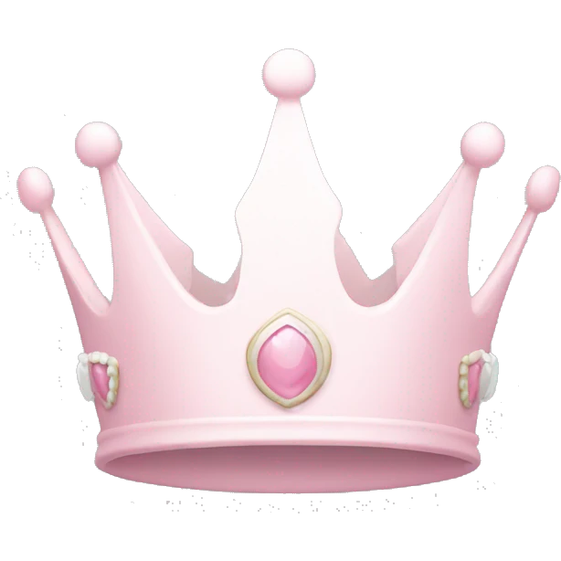 White and pastel pink crown emoji