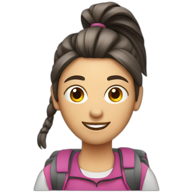 famale Backpackers with ponytail emoji