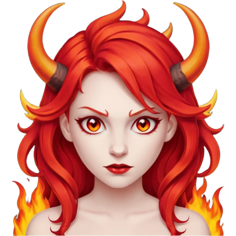 fire hair deamon woman emoji