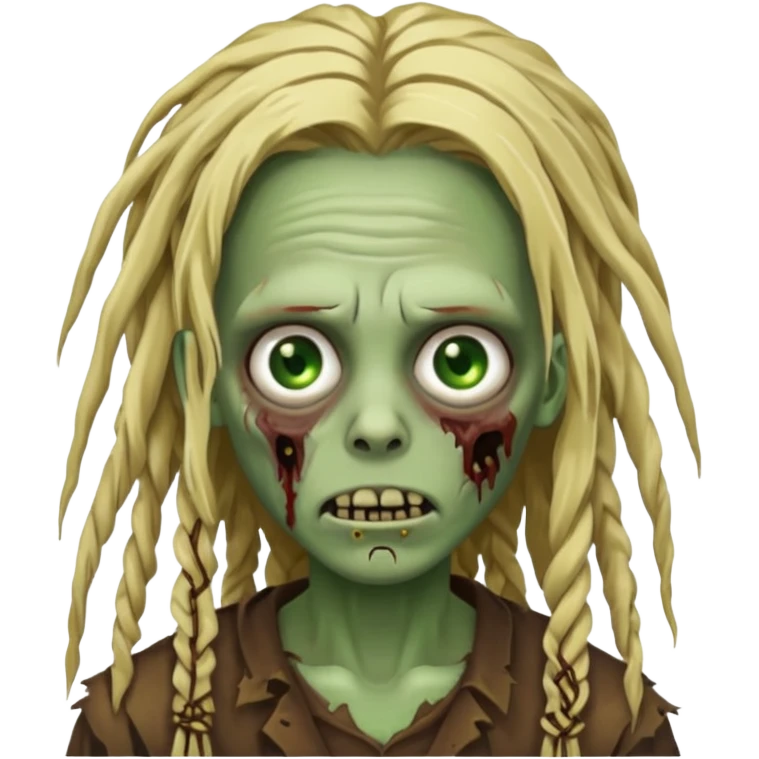 zombie with blonde n brown dreads  emoji