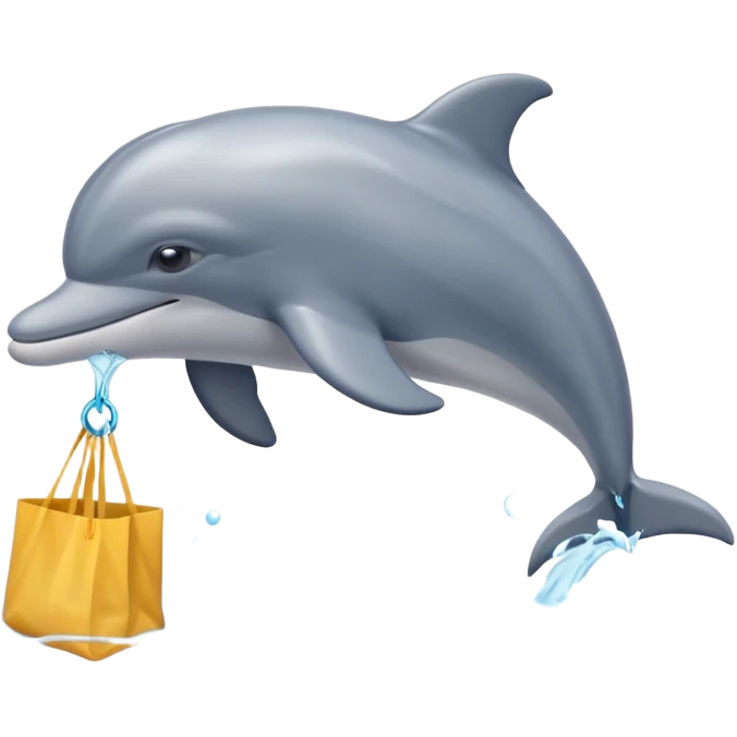 dolphin with plastic bag emoji