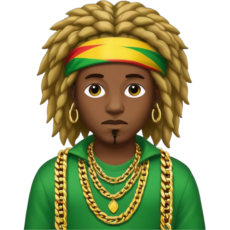 Rapper rasta hair emoji