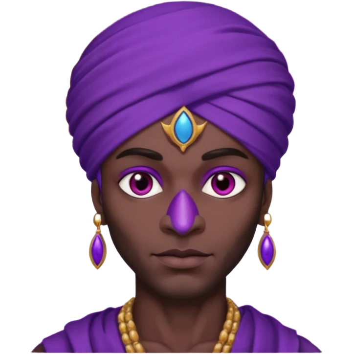 Pero solo con el planeta Saturno 🪐, un moro con turbante 👳🏾‍♂️ y la cara del diablo morada esta 😈  emoji