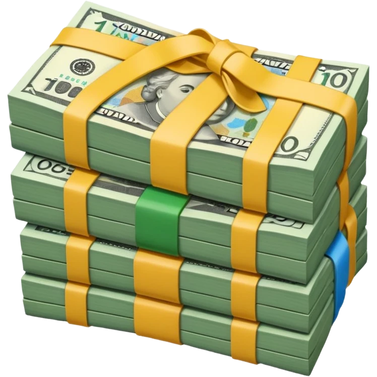 make a stack of candian dollars held togethher one rubber emoji