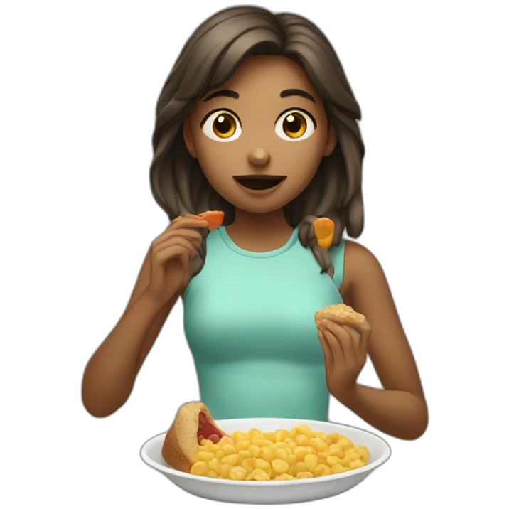 girl eating emoji