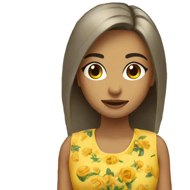 Ragazza con vestito fiori emoji