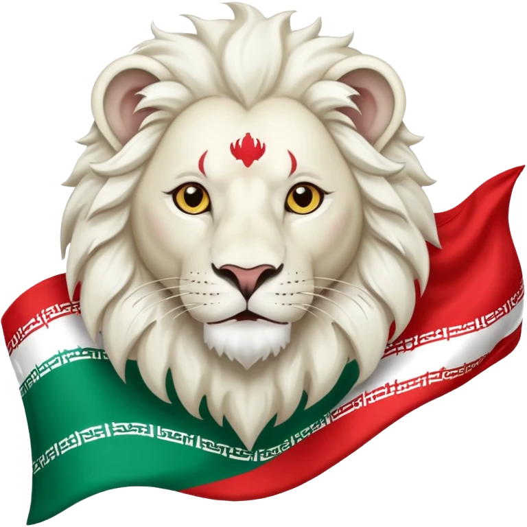 🦁وسط رنگ سفید پرچم 🇮🇷 emoji