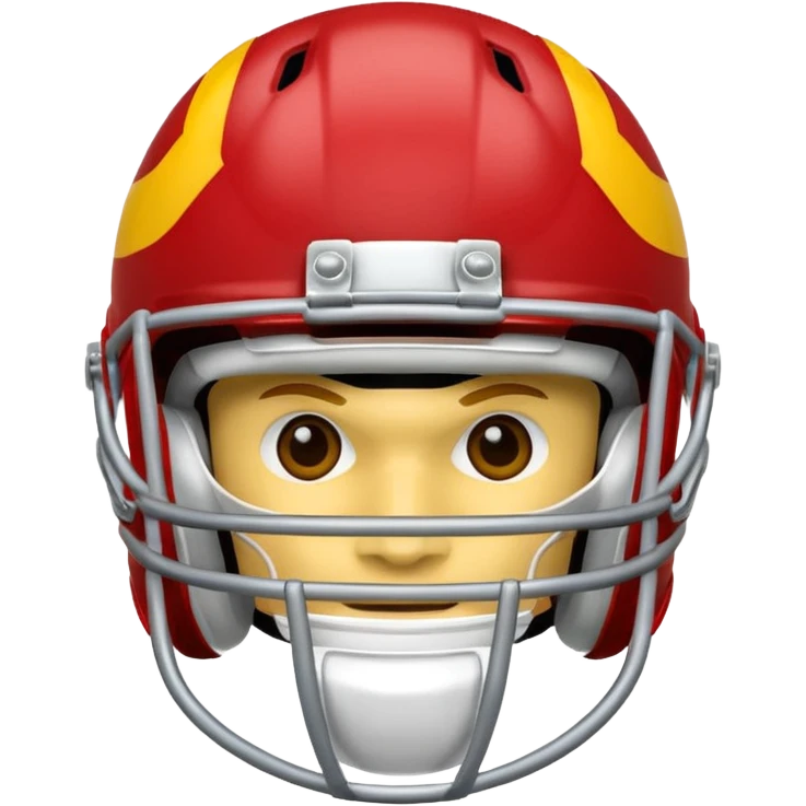 college football player helmets red & yellow mix emoji