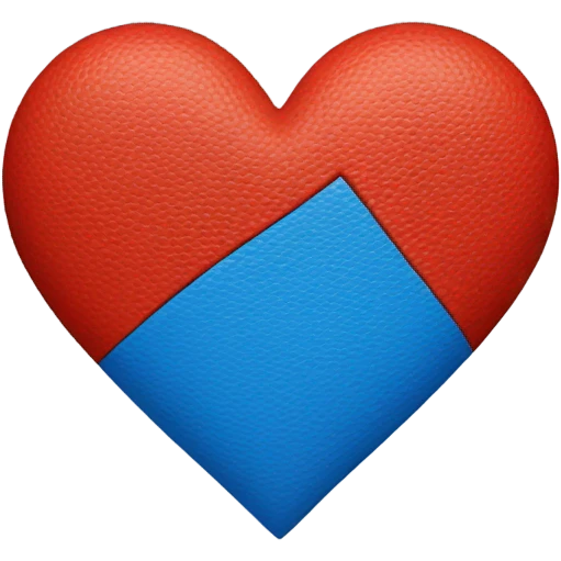 Half red half blue heart emoji