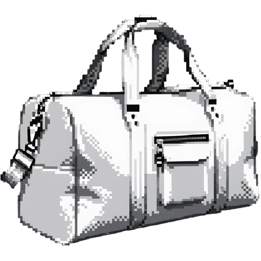 all white duffle bag with white strap emoji