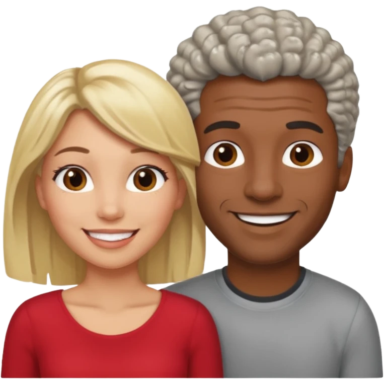 Black man salt n pepper hair smiling with blonde in love  emoji