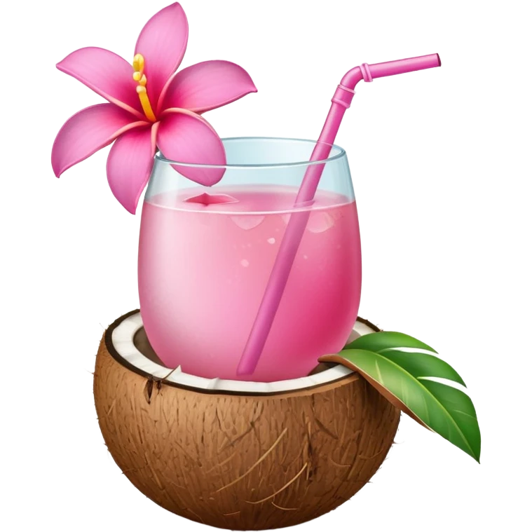 coconut drink with flowers emoji