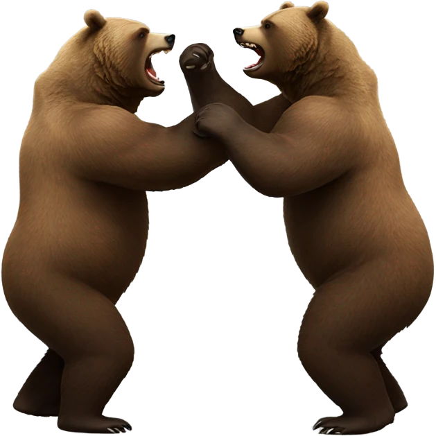 Two grizzly bears fighting  emoji