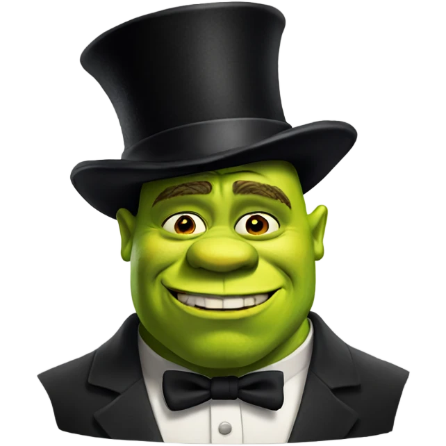 Shrek with a top hat  emoji