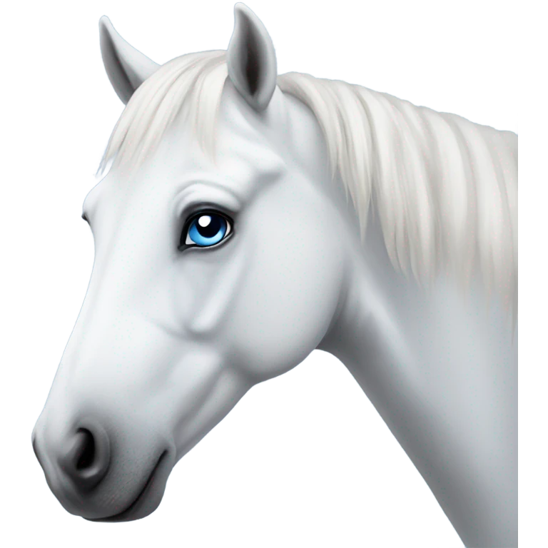 White horse with blue eyes  emoji