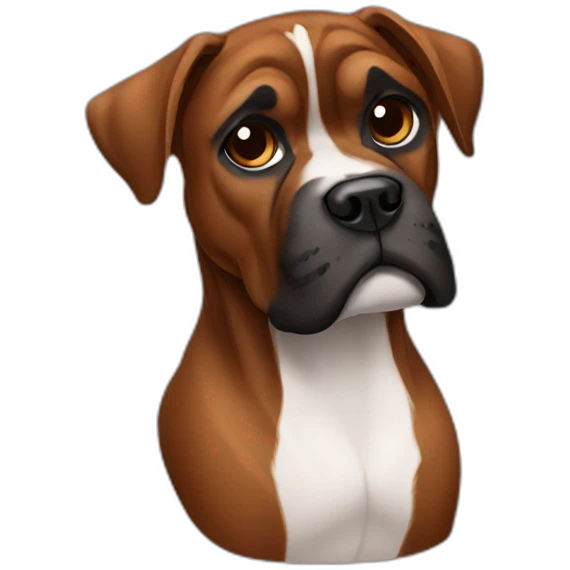 Boxer dog black brown emoji