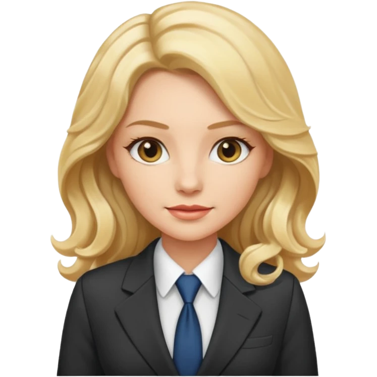elegant female boss with long blonde wavy hair emoji