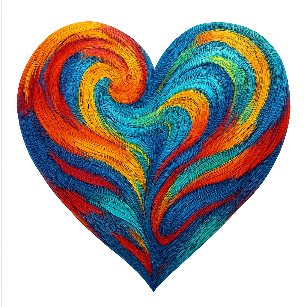 heart with a swirling oil paint effect emoji