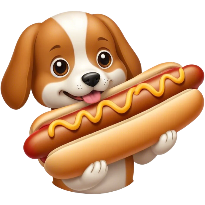 Dog eating hotdog  emoji